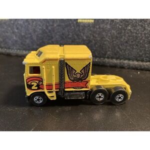 Vintage Mattel Hot Wheels Thunder Roller Yellow 1982 Kenworth Semi Rig Blackwall